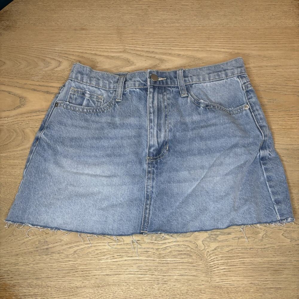 Altar’d State Women’s 100% Cotton Denim Jean Short Mini Skirt Cut Off Small